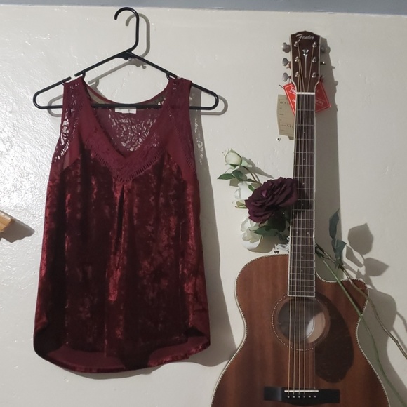 TAYLOR &SAGE TANK TOP VELVET  RED GRANBERRY XL - Picture 5 of 8